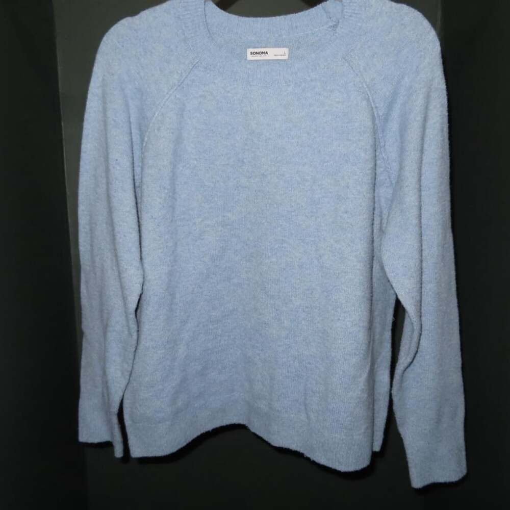 Sonoma Goods for Life Blue Crewneck Knit Sweater